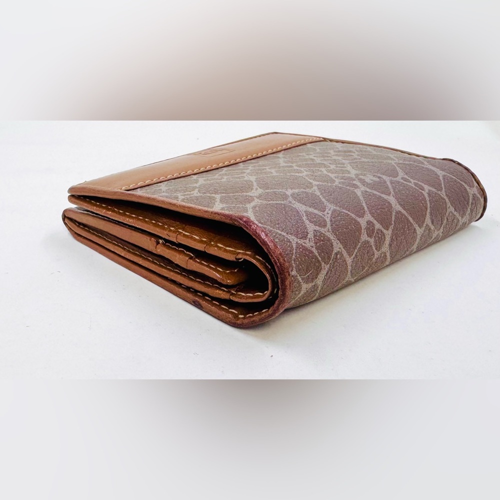 Nina Ricci Small Brown Leather Animal Print Wallet W/Optional Crossbody Chain - Picture 7 of 9